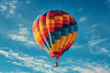 Naklejka premium Balloon Floating Peacefully in the Sky Generative AI