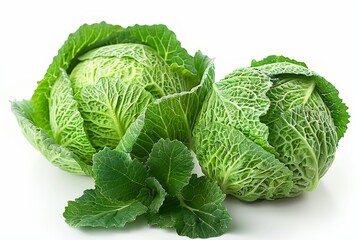 Isolated Cabbage on Pure White Background Generative AI