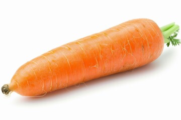 Vibrant Orange Carrot Isolated on Pure White Background Generative AI