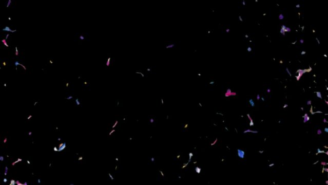 Animation of Confetti bursting falling 4K