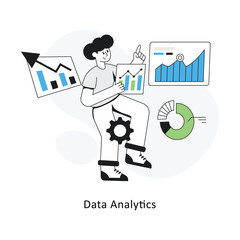 Data Analytics  Flat Style Design Vector illustration. Stock illustration