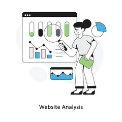 Website Analysis Flat Style Design Vector illustration. Stock illustration