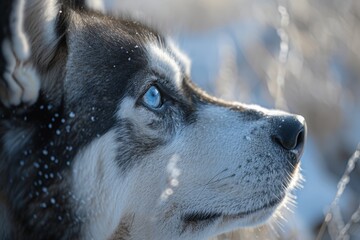 Siberian Husky's Inquisitive Gaze Generative AI