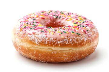 Delectable Donut Isolated on White Background - Studio Style Generative AI