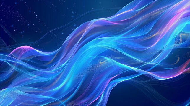 Abstract futuristic technology background forming waves with neon colors.