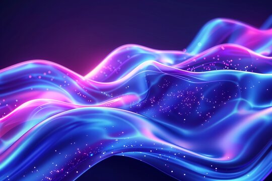 Abstract futuristic technology background forming waves with neon colors.