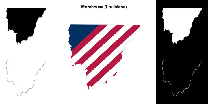 Morehouse parish (Louisiana) outline map set