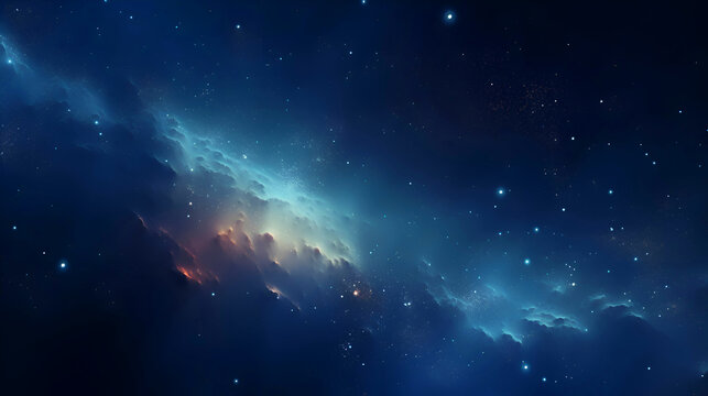 Night sky with stars and nebula. computer generated abstract background. 3D rendering