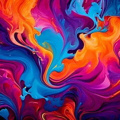 vibrant color waves constantly flow, liquid colors creating irregular, bending color spots