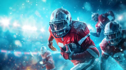 High-energy sports wallpaper concept design, ice punk sporty image with colorful vibrant special...