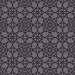 Elegant very beautiful purple and gray seamless pattern. Ornamental style tribal ethnic background
