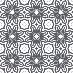 Fototapeta premium Elegant very beautiful gray and white seamless pattern. Ornamental style tribal ethnic background