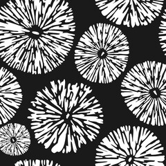 Seamless abstract abstract floral bio virus vector laconic monochrome handmade ink drawing for fabric design, decor, ceramics, greeting cards, flowers, texture print for backgrounds