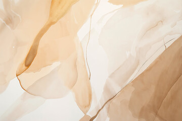 Watercolor beige abstract background with soft shapes, elegant fluid art in the style of light brown and white tones, flowing lines, neutral color palette, smooth gradient, detailed texture. - 771035625