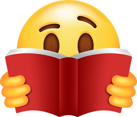 Emoji Face Reading A Book Icon
