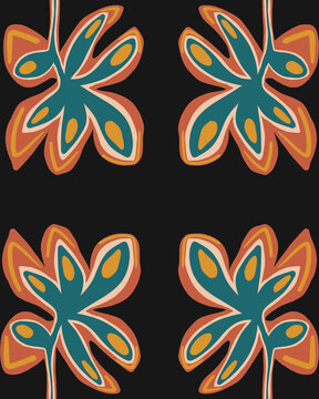 Vibrant Abstract Floral Design With Repeating Illustrations