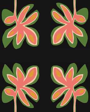 Repeating Vibrant Abstract Floral Design