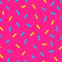 Seamless pattern with colorful sprinkles and confetti