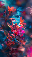 Close-up of floral beauty with intense colors and artistic blur creating an alluring and vivid image