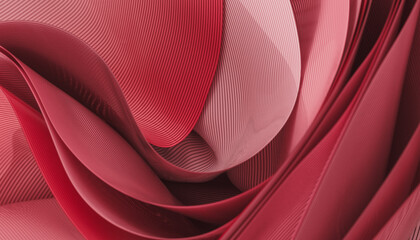 Abstract red background with layers of textile