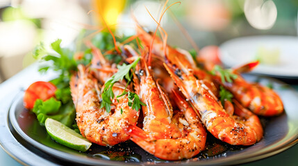 Explosive Pigmentation Plate of Shrimp with Fresh Ingredients