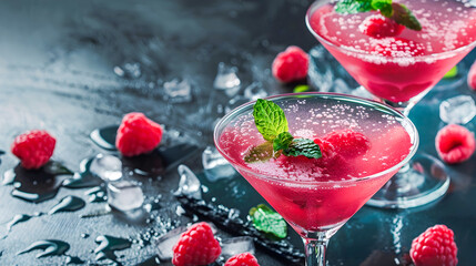 Elegant Raspberry Vodka Cocktail in a Matte Finish Glass