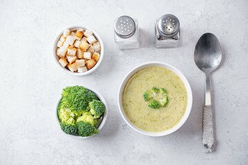 Broccoli potato soup in a bowl