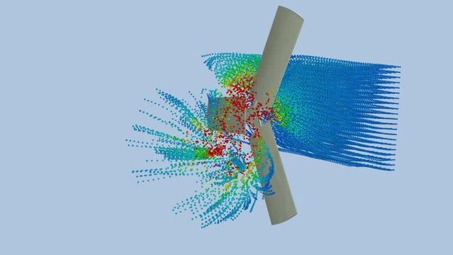 CFD simulation Computational fluid dynamics - blade airflow simulation