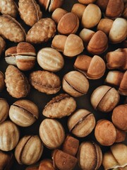 background of hazelnuts