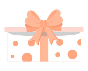 Orange gift box with bow