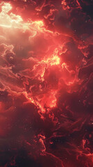 Dynamic and intense, this fiery space nebula scene captures the essence of a cosmic explosion in a star-filled universe