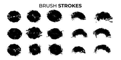 grunge brush stroke ink template collection
