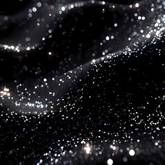 Fototapeta na wymiar shiny dots on a black background, background with stars, silver glitter background
