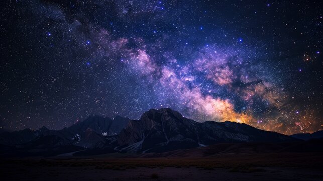 Night Sky Filled With Stars and the Milky Way