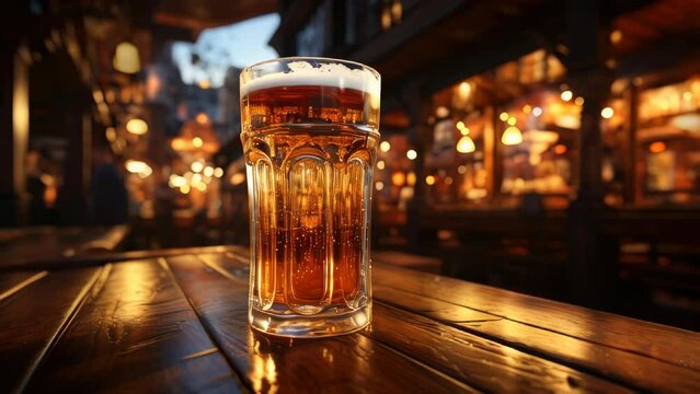 Glass mug of light cold fresh beer