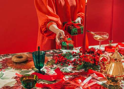 Christmas presents and decorations.