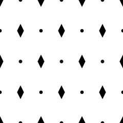 Seamless pattern. Figures background. Geometrical backdrop. Digital paper, web designing, textile print. Rhombuses, circles ornament. Simple shapes wallpaper. Vector.