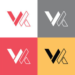 WK logo design , W and K logo design
