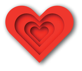 Red Love heart drop shadow , Love heart icon