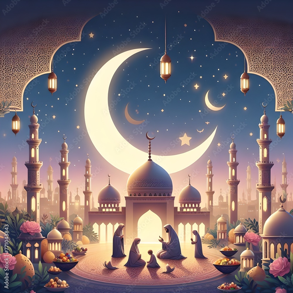 Wall mural Eid Mubarak Islamic wallpaper 