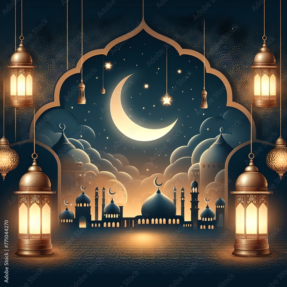 Wall mural Eid Mubarak Islamic wallpaper 