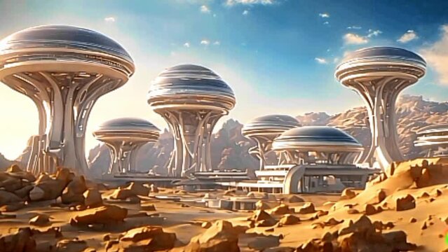 Mars Futuristic human colonization base 