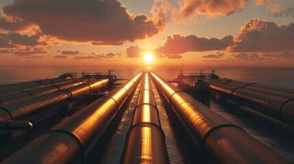 pipelines that connect to an oil - obrazy, fototapety, plakaty