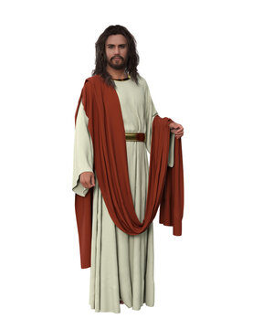 Isolated 3D rendered illustration of Jesus Christ.