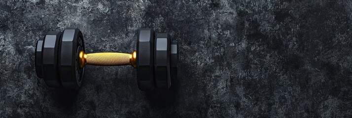 barbell iron weight on solid background with copy space