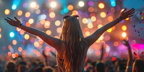 Woman dancing at a music festival