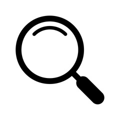Magnifying glass icon, vector magnifier or loupe sign. Web search icon.
