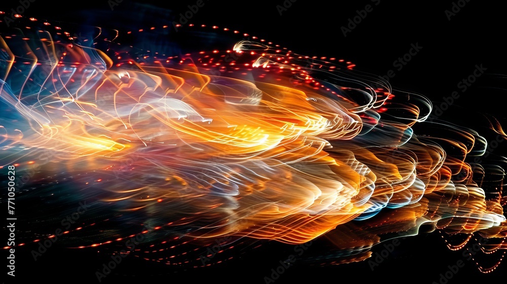 Poster abstract fireworks cinematic shots of fireworks displays with intentional blur transforming bursts o