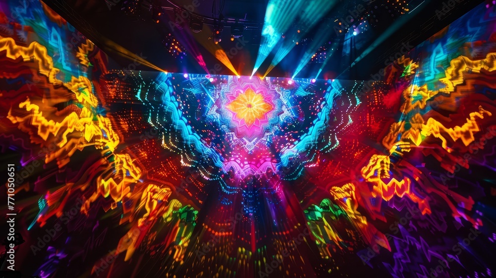 Poster artistic light shows professional captures of light shows and projections transforming the stage int