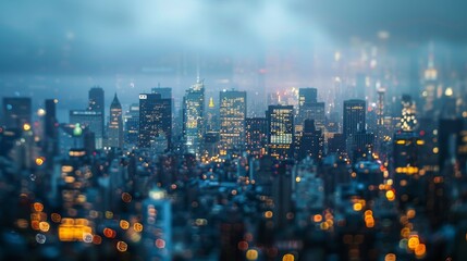 Cityscape Blurs Cinematic shots of city skylines with blurred motion capturing the dynamic and ever-changing urban landscape  AI generated illustration
